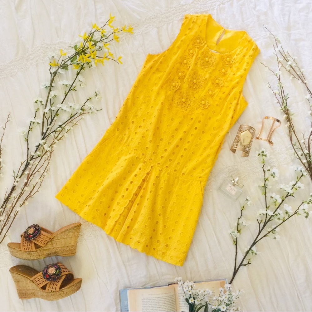 Yellow BB Dakota Eyelet Shift Dress